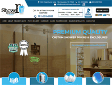 Tablet Screenshot of houstonshowerdoors.com
